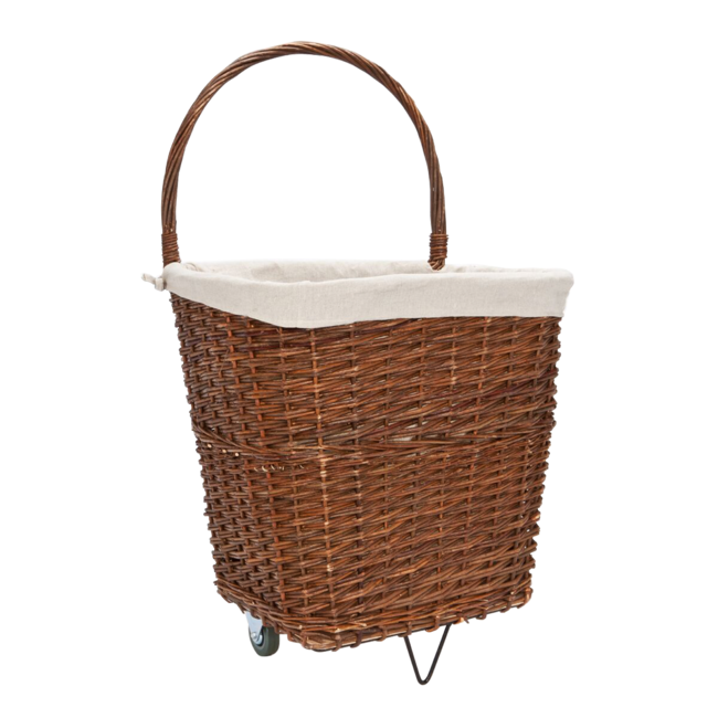 Natural Wicker Log Cart With Jute Liner - Hhfac039 (9279) (Carto