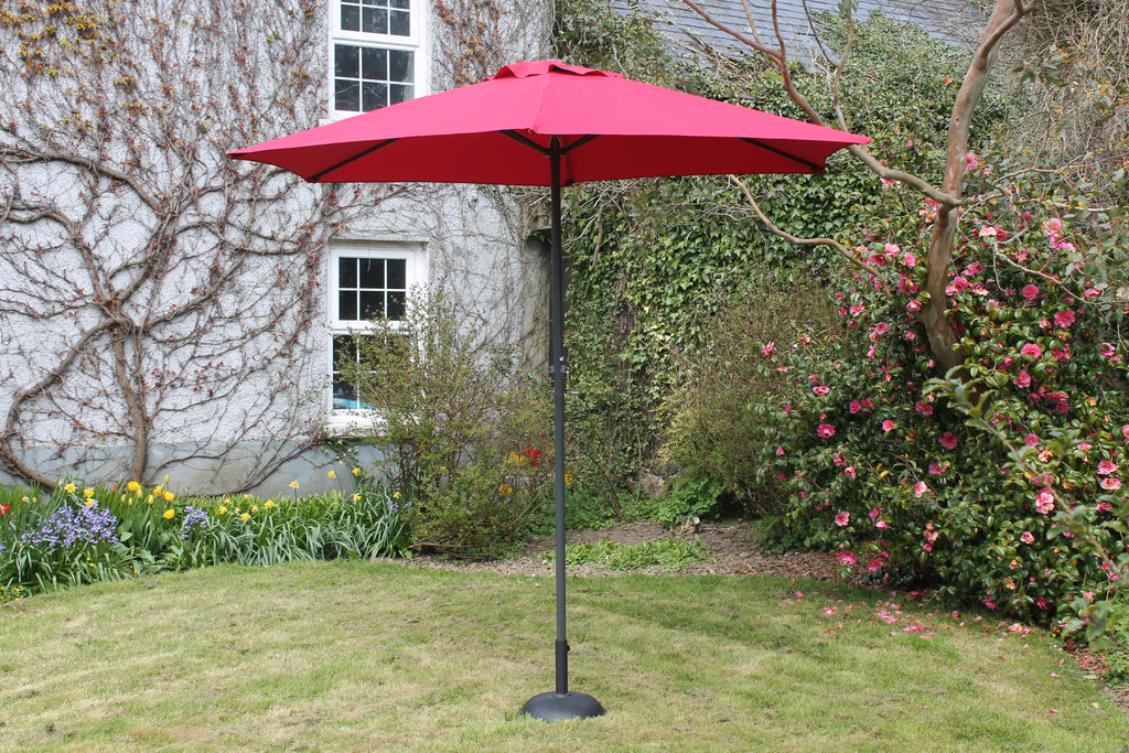 2.7 M Steel Parasol With Crank Red