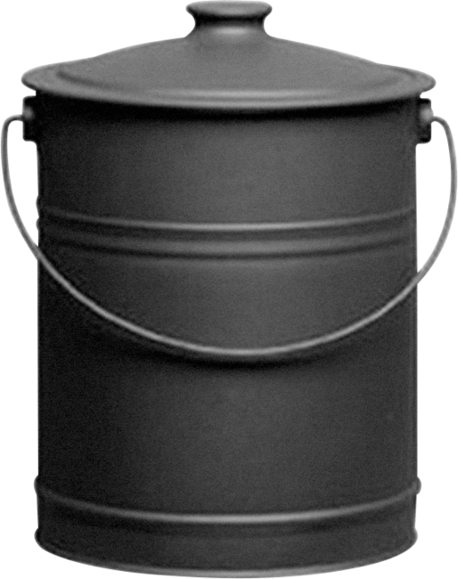 Black Steel Coal Bucket With Lid