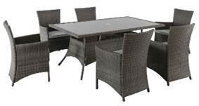 Polywood Six Seater Rattan Dining Set