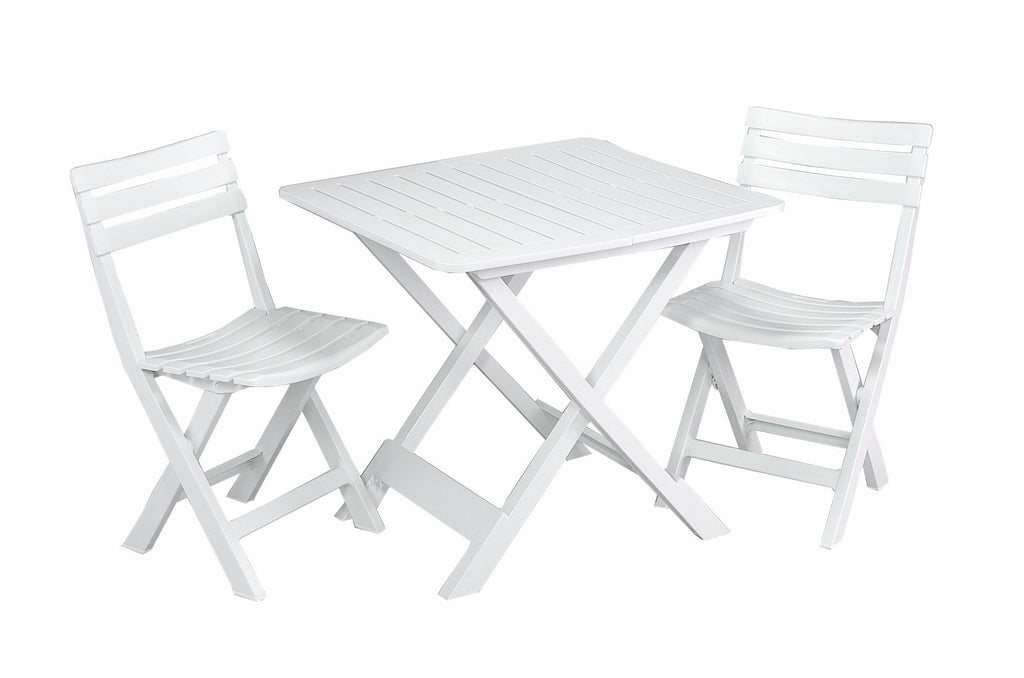 Foldable White Bistro Set