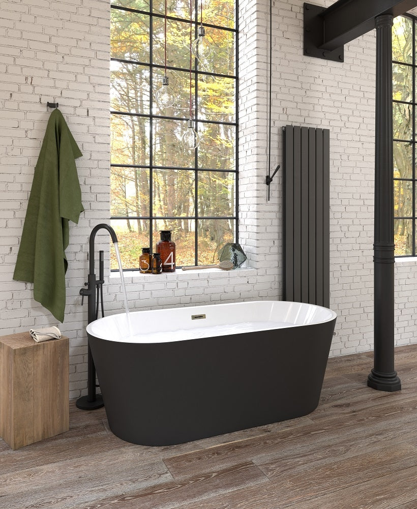 Signature Freestanding Bath 1700x850mm Matt Black (SANSIGFSBLK)